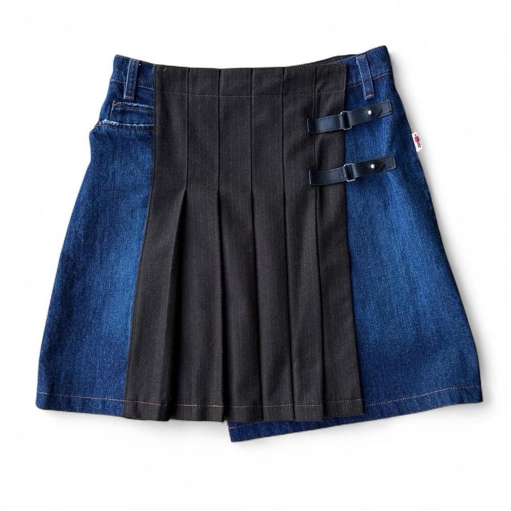 Jean Paul Gaultier JPG Jeans Pleated Kilt Mini Skirt- Archival - Size 40 IT